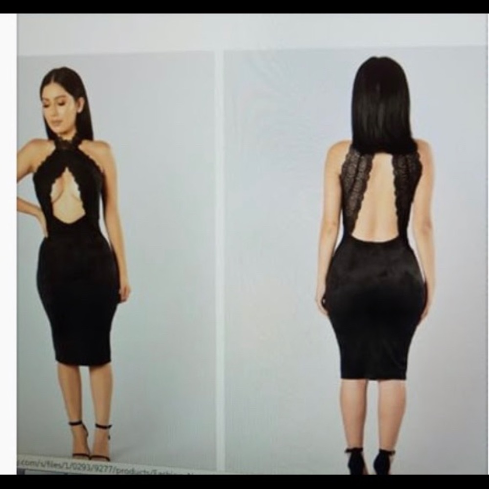 Fashion nova all black night out dress